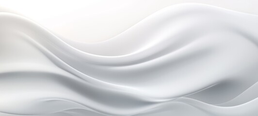 Soft white shiny satin silk swirl wave background banner  - Abstract textile fabric material, backdrop texture for product display or text (Generative Ai)