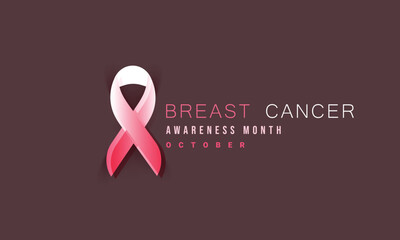 Wall Mural - Breast Cancer Awareness Month. background, banner, card, poster, template. Vector illustration.