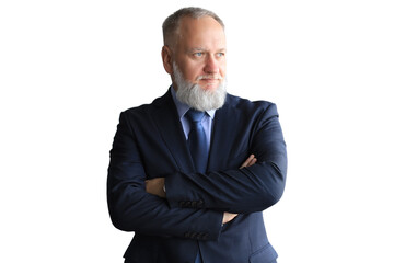 Poster - Businessman posing confident and positive on a transparent background