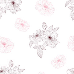 Wall Mural - seamless pattern rose flowers