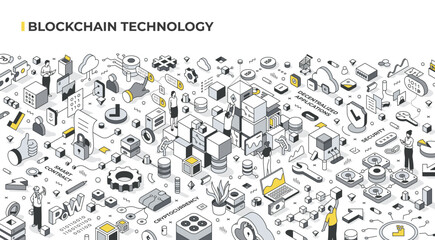 Blockchain Isometric Illustration