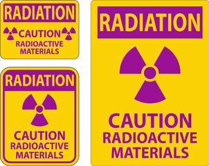 Wall Mural - Radiation Warning Sign Caution Radioactive Materials