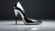 modern high heel shoes on dark background created with Generative AI