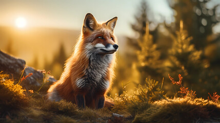 Sticker - red fox in the wild