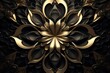 exquisite metallic golden flower on black
