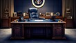 Secretary desk of the office of the president of the United States of America presidential room Generative AI Illustration