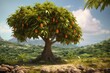 Mango tree with fruit in nature, created using generative ai technology
