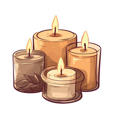 Canvas Print - candles with glowing flame