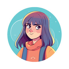 Sticker - Smiling women in winter clothing