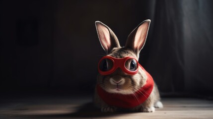 Wall Mural - The Furry Force: Rabbit in a Hero's Mask Embodies the Spirit of Justice and Carrot Justice