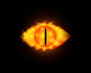 Wall Mural - Burning eye. Symbol of infernal observation