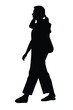 © Flatman vector 24 - Woman silhouette vector on white background ,people in black and white, illustration for creative content.