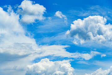 Wall Mural - Blue sky background with clouds. Sky clouds background.