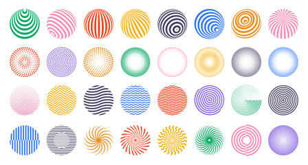 Poster - Cool Y2k Geometric Circle Shapes. Collection of abstract brutalist bauhaus figures. Swiss Design Forms. Trendy modern graphic elements vector set.