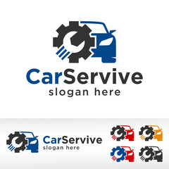 Wall Mural - creative car service logo design vector template