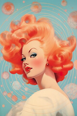 Poster - A painting of a woman with red hair. Generative AI.