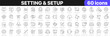 © stas111 - Setting and setup line icons collection. Operation, gear, processing, tools icons. UI icon set. Thin outline icons pack. Vector illustration EPS10