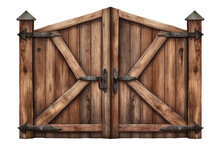 Wooden Gates Isolated On Transparent Background