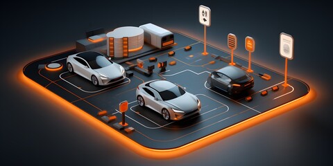 Partial diagram of charging new energy vehicles, not showing the whole vehicle