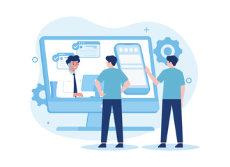 Complaint to the support service concept trending flat illustration