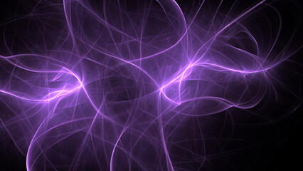 Wall Mural - abstract electrifying lines, smoky fractal pattern, digital illustration art work of rendering chaot
