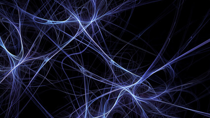 Wall Mural - abstract electrifying lines, smoky fractal pattern, digital illustration art work of rendering chaot