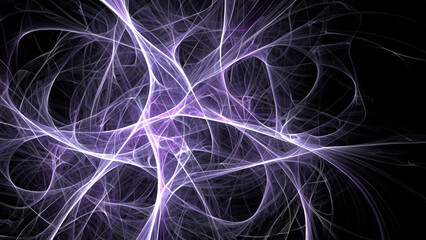 Wall Mural - abstract electrifying lines, smoky fractal pattern, digital illustration art work of rendering chaot