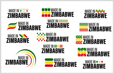 Wall Mural - Made in Zimbabwe graphic and label set.