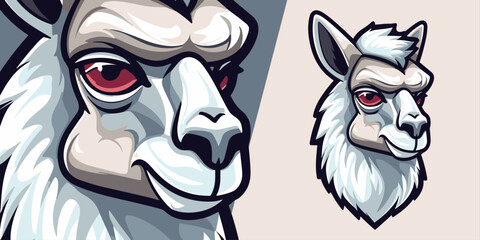 Wall Mural - Energetic Llama Logo Mascot: Illustration for Sport and E-Sport Teams