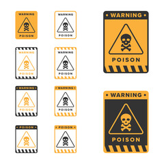 Wall Mural - Poison icon vector design, highly toxic material hazard icon board