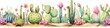 Desert Oasis: Watercolor Seamless Border with Cactus Pattern, Southwest-Inspired Illustration for Design Projects  Watercolor Border Generative Ai Digital Illustration