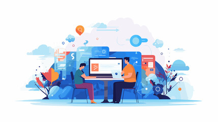 Innovative Web Development: A Vector Illustration Concept for Website Design and SEO