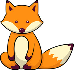 Sticker - Cute fox cartoon minmal with outline