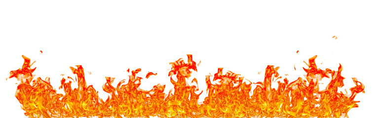 Poster - Fire flame on transparent background isolated png..
