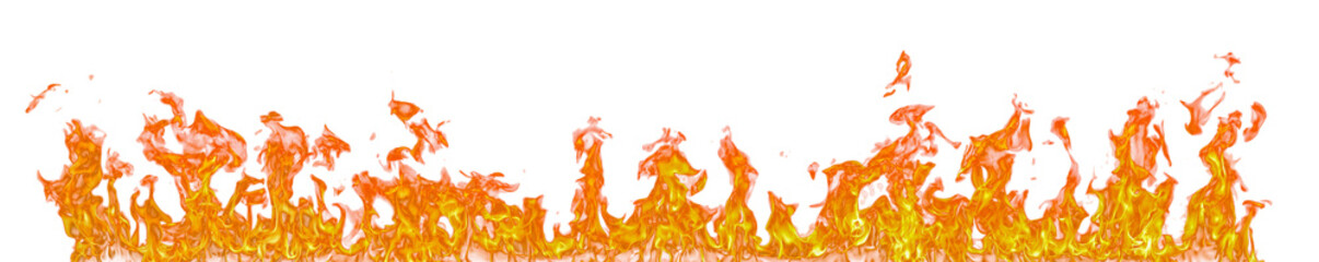 Poster - Fire flame on transparent background isolated png..