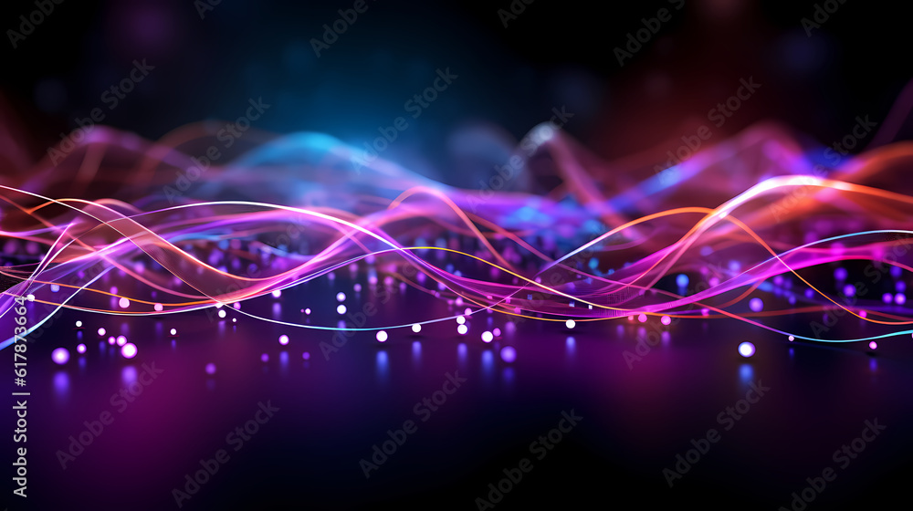 Neon Glow of Digital Communication, Ultraviolet Light Spectrum with ...
