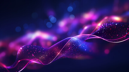 Neon Glow of Digital Communication, Ultraviolet Light Spectrum with Dynamic Data Transfer, generative ai.