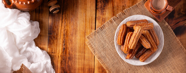 churros. fried wheat flour dough, a very popular sweet snack in spain, mexico and other countries. i