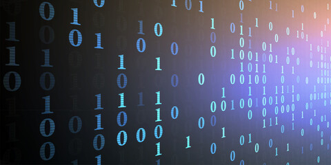 Digital data technology concept. Binary code. Background code content of binary software programming.