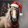 Pony mit Weihnachtsmütze, Weihnachten