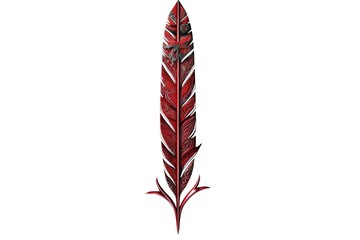 Canvas Print - red feather isolated on white. generated by AI.