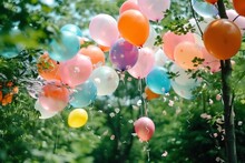 Kids Birthday, Garden Party Venue, Garden Filled With Balloons, Party Filled With Balloons, Birthday Party, Outdoor Party, Outdoor Wedding, Venue Filled With Balloons
