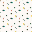 seamless pattern with colorful doodle insect