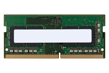 RAM for a notebook on a white background. random access memory closeup isolated on white background.