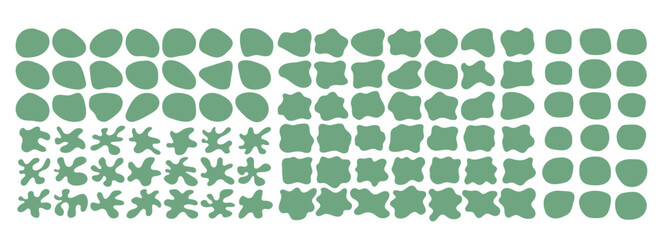 Wall Mural - green organic blob shape irregular form abstract vector illustration. simple amoeba shape, asymmetri
