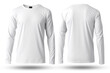 © neng kokom komala - Long sleeve plain white t-shirt mockup, with front view back, isolated on transparent background, generative ai