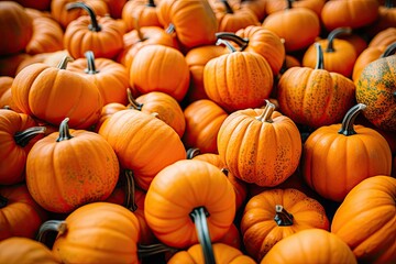 full frame image of pumpkins in a pumpkin patch