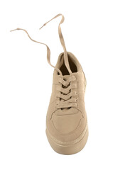 Sticker - One stylish beige sneaker isolated on white