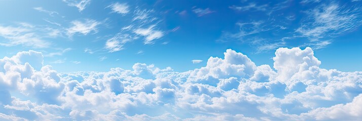 Sunny blue sky with white cloud. Summer day. Sunny background. Clear blue skies ahead.