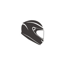 Helmet Motorbike Motorcycle Race Bike Moto Rider Motorsport Silhouette Logo Design Icon Vector